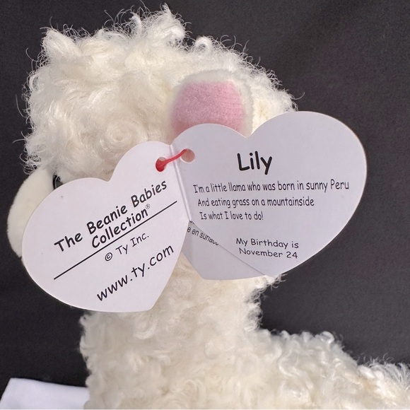 Ty Lily the Llama 8” Plush - White plush llama, Baby shower gift - Picture 5 of 6